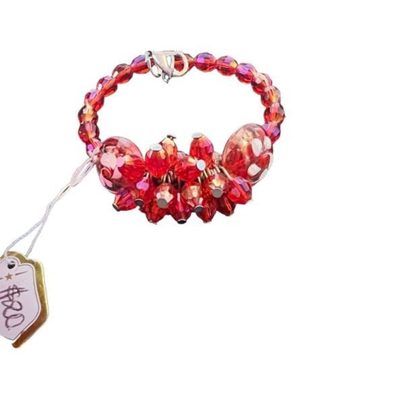 New Handmade Red Beaded Bracelet - Picture 1 of 7